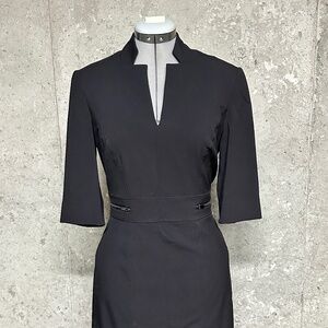 Tahari Arthur S. Levine Little Black Dress w/Waisted Zipper Embellishments